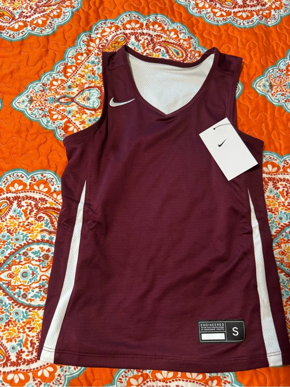 Nike Red & Maroon Girls' Athletic Tank Tops